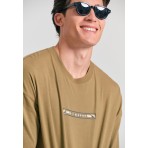 Funky Buddha Ανδρικό Κοντομάνικο T-Shirt Λαδί
