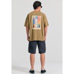 Funky Buddha Ανδρικό Κοντομάνικο T-Shirt Λαδί