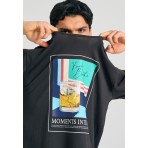 Funky Buddha Photographic Ανδρικό Κοντομάνικο T-Shirt Ανθρακί