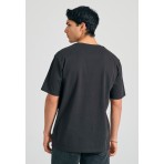 Funky Buddha Photographic Ανδρικό Κοντομάνικο T-Shirt Ανθρακί