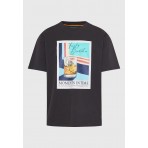 Funky Buddha Photographic Ανδρικό Κοντομάνικο T-Shirt Ανθρακί