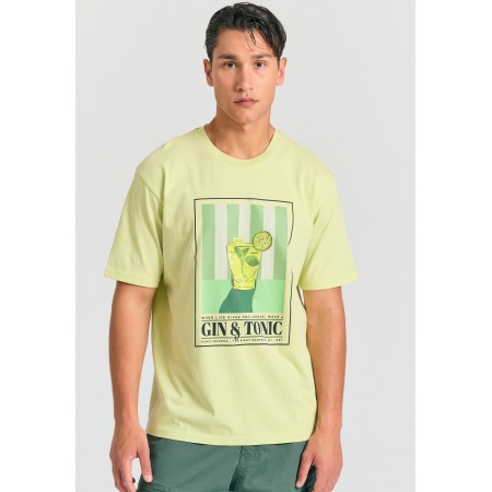 Funky Buddha Photographic Ανδρικό Κοντομάνικο T-Shirt Λαχανί