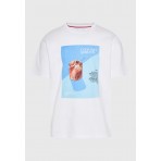 Funky Buddha Photographic Ανδρικό Κοντομάνικο T-Shirt Εκρού
