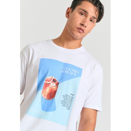 Funky Buddha Photographic Ανδρικό Κοντομάνικο T-Shirt Εκρού