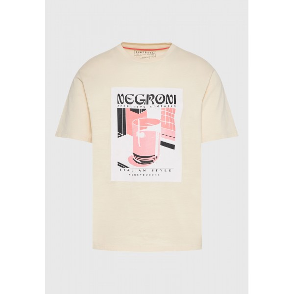 Funky Buddha Photographic T-Shirt Ανδρικό (FBM011-065-04-CHALK)