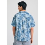 Funky Buddha Ανδρικό Πουκάμισο Με Κοντό Μανίκι (FBM011-066-05-LT-BLUE)