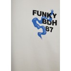 Funky Buddha Ανδρική Κοντομάνικη Μπλούζα Γκρι Ανοιχτό