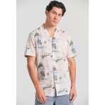 Funky Buddha Ανδρικό Πουκάμισο Με Κοντό Μανίκι (FBM011-072-05-CHALK)