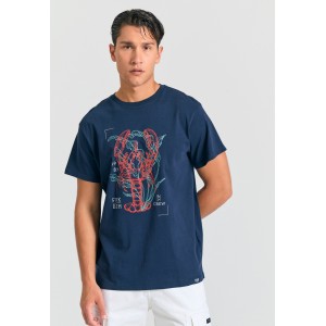 Funky Buddha Abstract Graphic T-Shirt Ανδρικό (FBM011-077-04-NAVY)