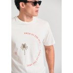 Funky Buddha Ανδρικό Κοντομάνικο T-Shirt Εκρού