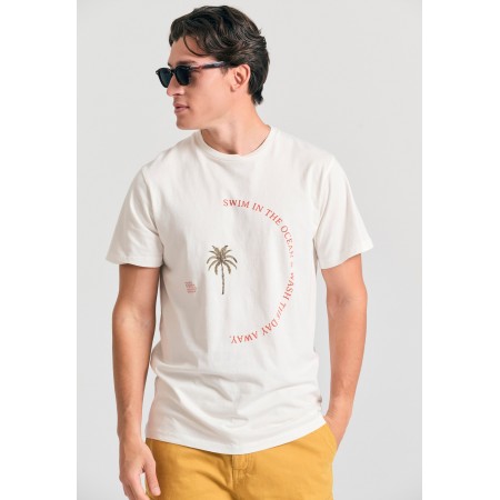 Funky Buddha Ανδρικό Κοντομάνικο T-Shirt Εκρού