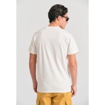 Funky Buddha Ανδρικό Κοντομάνικο T-Shirt Εκρού
