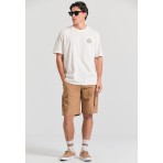 Funky Buddha Ανδρικό Κοντομάνικο T-Shirt Εκρού