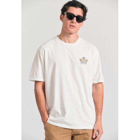 Funky Buddha Ανδρικό Κοντομάνικο T-Shirt Εκρού