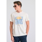 Funky Buddha Ανδρικό Κοντομάνικο T-Shirt Εκρού