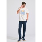 Funky Buddha Ανδρικό Κοντομάνικο T-Shirt Εκρού