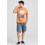 Funky Buddha Ανδρικό Κοντομάνικο T-Shirt Καφέ