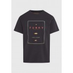 Funky Buddha Ανδρικό Κοντομάνικο T-Shirt Ανθρακί