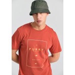 Funky Buddha Ανδρικό Κοντομάνικο T-Shirt Κεραμιδί