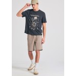 Funky Buddha Ανδρικό Κοντομάνικο T-Shirt Ανθρακί