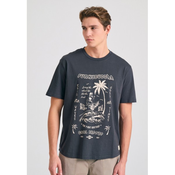 Funky Buddha Tropical T-Shirt Ανδρικό (FBM011-098-04-ANTHRACITE)