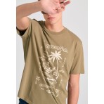 Funky Buddha Ανδρικό Κοντομάνικο T-Shirt Καφέ