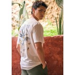 Funky Buddha Ανδρικό Κοντομάνικο T-Shirt Εκρού