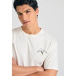 Funky Buddha Ανδρικό Κοντομάνικο T-Shirt Εκρού