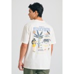Funky Buddha Ανδρικό Κοντομάνικο T-Shirt Εκρού