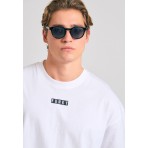 Funky Buddha Ανδρική Κοντομάνικη Μπλούζα Λευκή