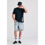 Funky Buddha Ανδρική Κοντομάνικη Μπλούζα Μαύρη