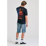 Funky Buddha Ανδρικό Κοντομάνικο T-Shirt Μαύρο