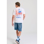 Funky Buddha Ανδρικό Κοντομάνικο T-Shirt Λευκό