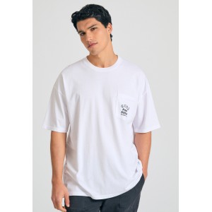 Funky Buddha Ανδρική Μπλούζα Κοντό Μανίκι Με Τύπωμα (FBM011-314-04-WHITE)