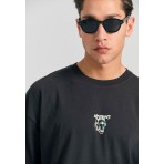 Funky Buddha Ανδρική Κοντομάνικη Μπλούζα Ανθρακί