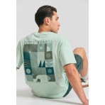 Funky Buddha Ανδρικό Κοντομάνικο T-Shirt Μέντα