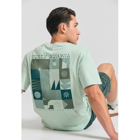 Funky Buddha Ανδρικό Κοντομάνικο T-Shirt Μέντα