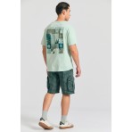Funky Buddha Ανδρικό Κοντομάνικο T-Shirt Μέντα