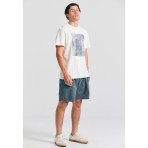 Funky Buddha Ανδρικό Κοντομάνικο T-Shirt Γκρι Ανοιχτό