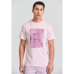 Funky Buddha Ανδρικό Κοντομάνικο T-Shirt Ροζ