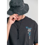 Funky Buddha Graphic Ανδρικό Κοντομάνικο T-Shirt Ανθρακί