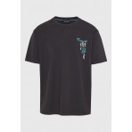 Funky Buddha Graphic Ανδρικό Κοντομάνικο T-Shirt Ανθρακί