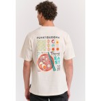 Funky Buddha Graphic Ανδρικό Κοντομάνικο T-Shirt Εκρού