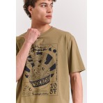 Funky Buddha Ανδρική Κοντομάνικη Μπλούζα Λαδί