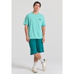 Funky Buddha Ανδρικό Κοντομάνικο T-Shirt Άκουα