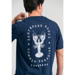 Funky Buddha Ανδρικό Κοντομάνικο T-Shirt Μπλε Σκούρο