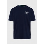 Funky Buddha Ανδρικό Κοντομάνικο T-Shirt Μπλε Σκούρο