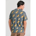 Funky Buddha T-Shirt Ανδρικό (FBM011-336-04-STEEL-GREY)