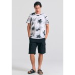 Funky Buddha Ανδρικό Κοντομάνικο T-Shirt Λευκό, Μαύρο
