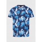 Funky Buddha Ανδρική Κοντομάνικη Μπλούζα Μπλε
